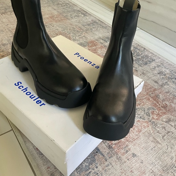Proenza Schouler Black Chunky Leather Boots
